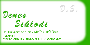 denes siklodi business card